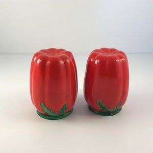Vintage Red Pepper Salt & Pepper Shakers